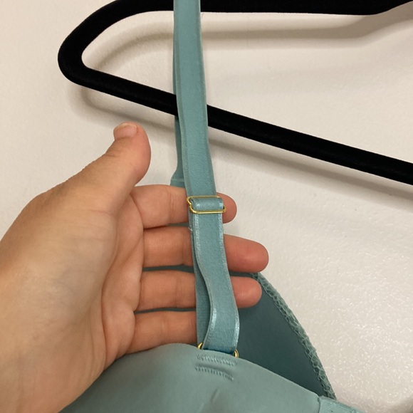 Knix Wingwoman Bra Size 2 36A Seafoam Blue Green Lace Wireless Comfy Pretty - Picture 5 of 10
